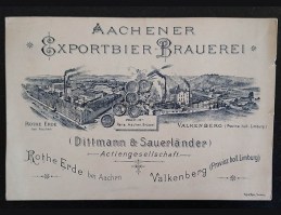 Aachener export bierbrauerij kaart voorzijde